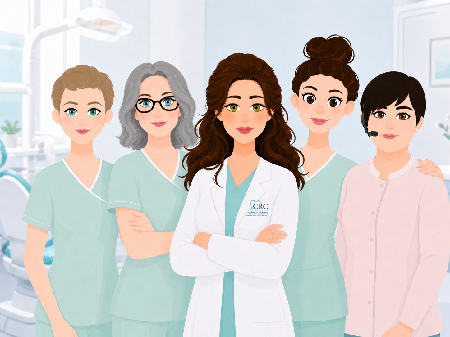 Equipo profesional de Clínica Dental CRC Carmen Ruiz de Clavijo en Logroño, especializado en odontología, ortodoncia, estética dental, higiene bucodental y atención al paciente.